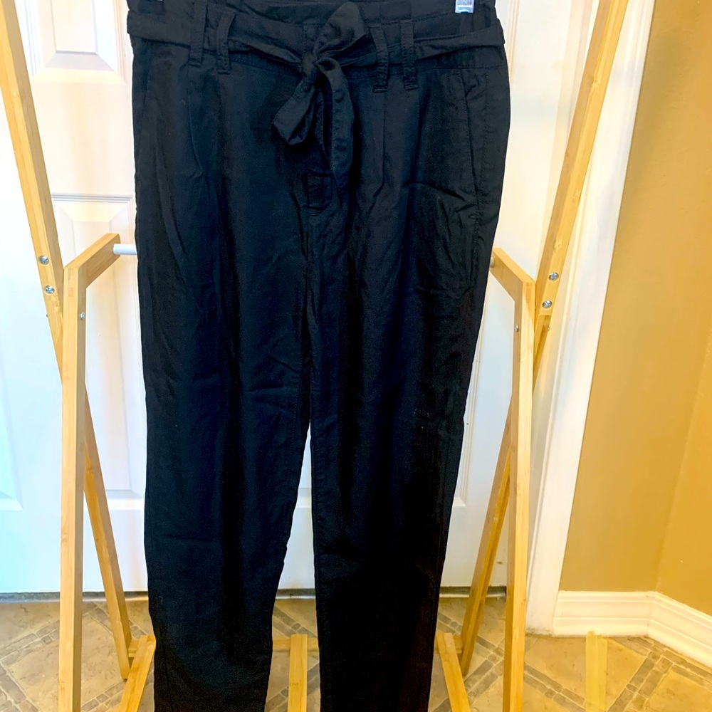 Gap Paper Bag Black Pants with Tie